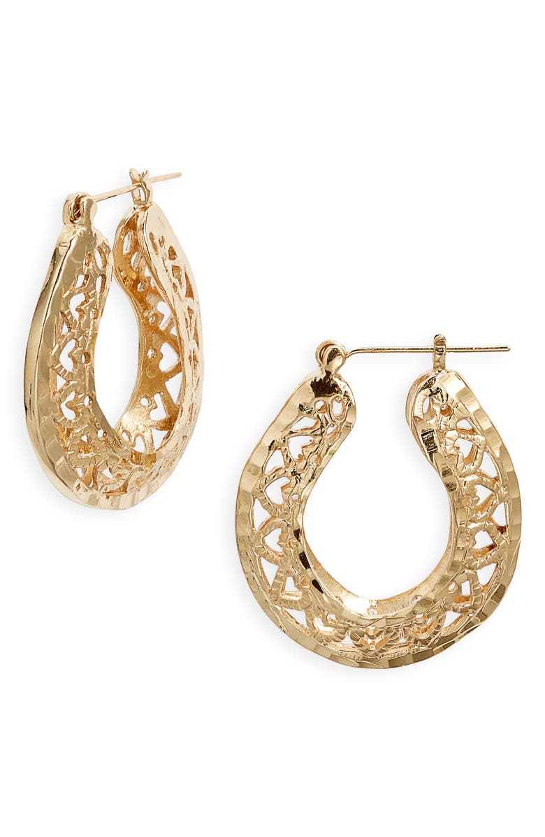 Child of Wild Lovers Club Hoop Earrings, Main, color, Gold