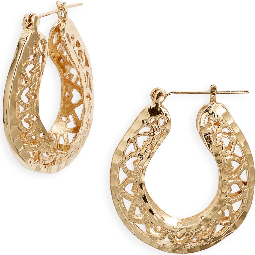 Child Of Wild Lovers Club Hoop Earrings In Gold