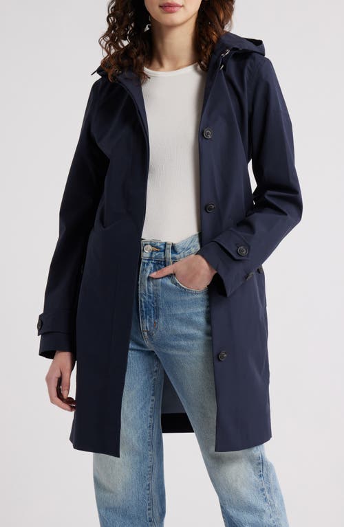 Save The Duck Jackie Water Resistant Raincoat With Removable Hood In Blue Black