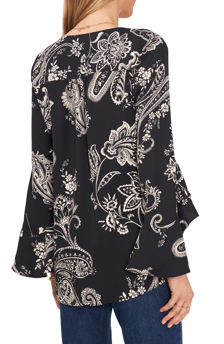 Vince Camuto Paisley Bell Sleeve Blouse, Alternate, color,