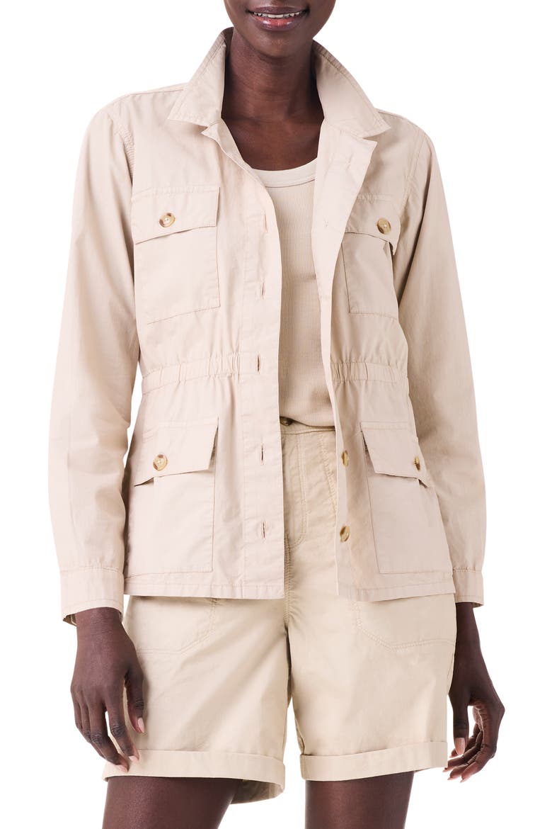 Cotton Poplin Jacket, Main, color, BROWN RICE