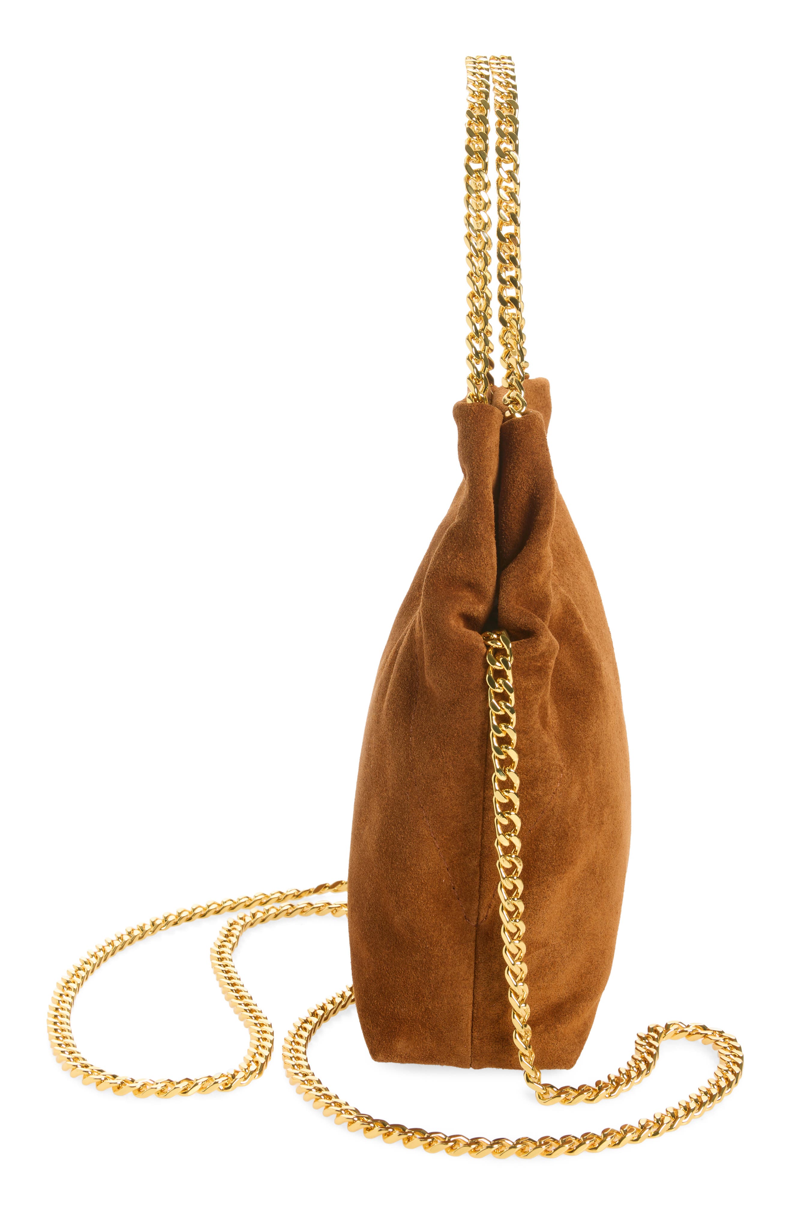 Small Slouch Suede Shoulder Bag, Alternate, color, TOBACCO