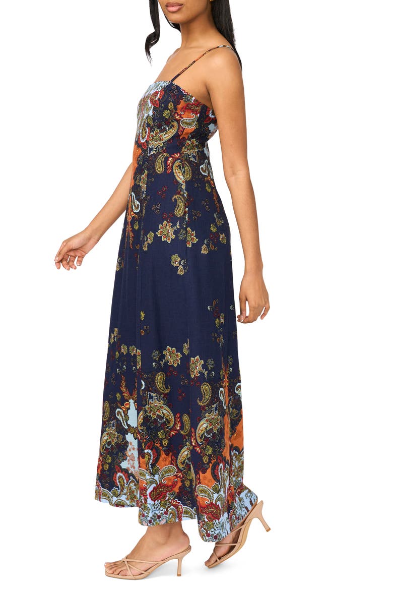 Square Neck Maxi Dress, Alternate, color, BLUE BOUQUET