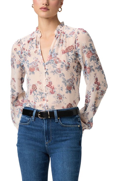 Lula Floral Print Balloon Sleeve Top