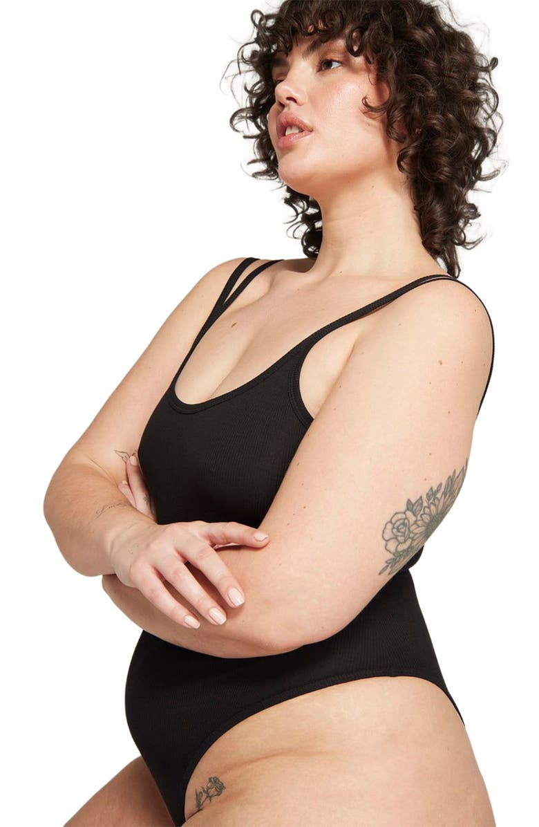 Nudea The Organic Cotton Classic Bodysuit, Alternate, color, Black