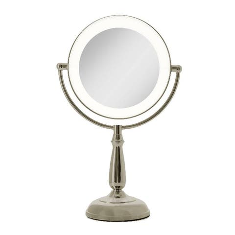 Lighted Makeup Mirror with 5X/1X Magnification 
Touch Base Controls