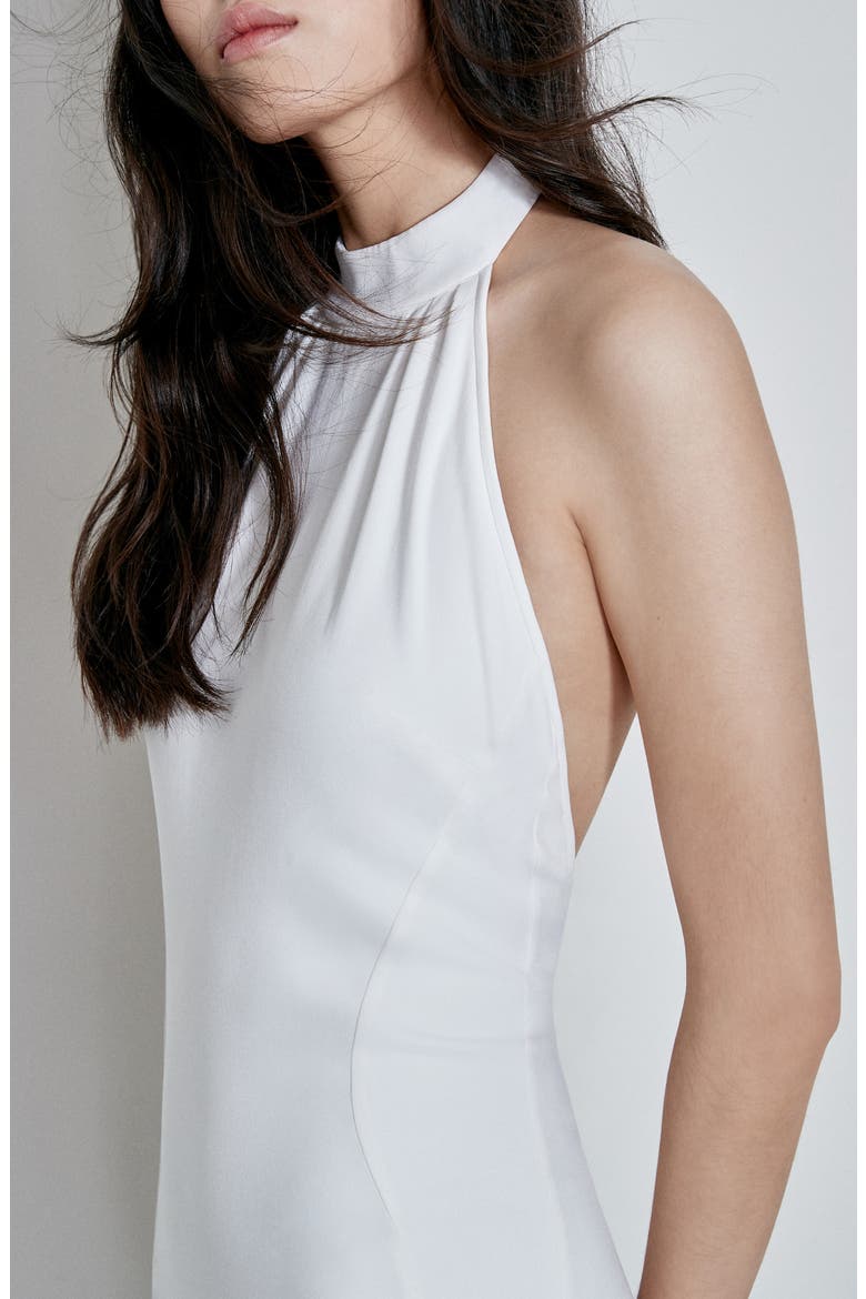 F18 Magnolia Halter Wedding Dress, Alternate, color, WHITE