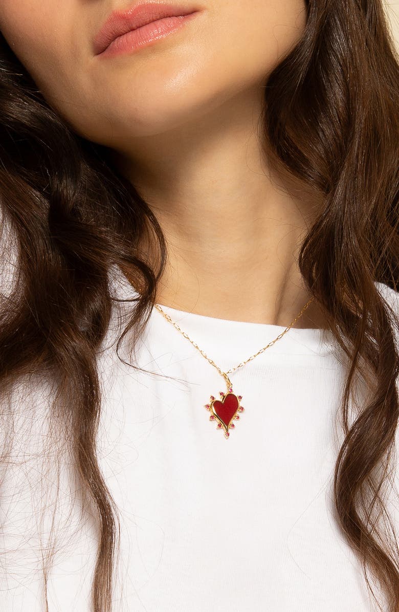 Monica Rich Kosann 18K Gold Mini Carnelian Pendant Necklace, Alternate, color, Gold/Red