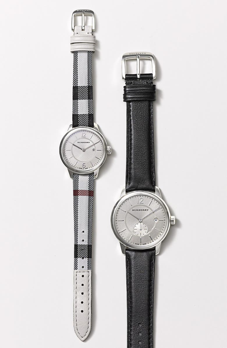 Burberry Textured Dial Watch, 40mm, Alternate, color, 