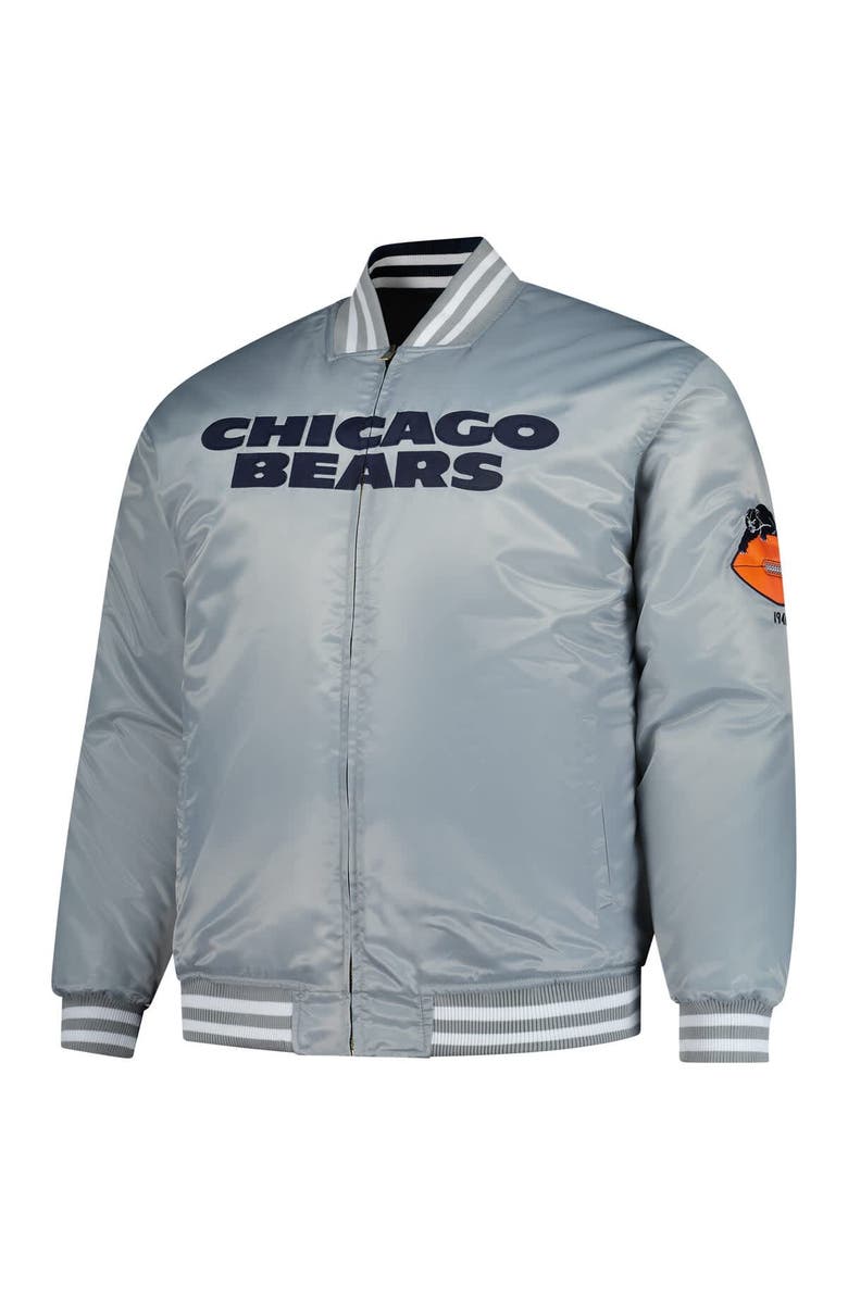 Mitchell & Ness Men's Mitchell & Ness Navy/Silver Chicago Bears Big & Tall Throwback Reversible Full-Zip Jacket, Alternate, color, Navy