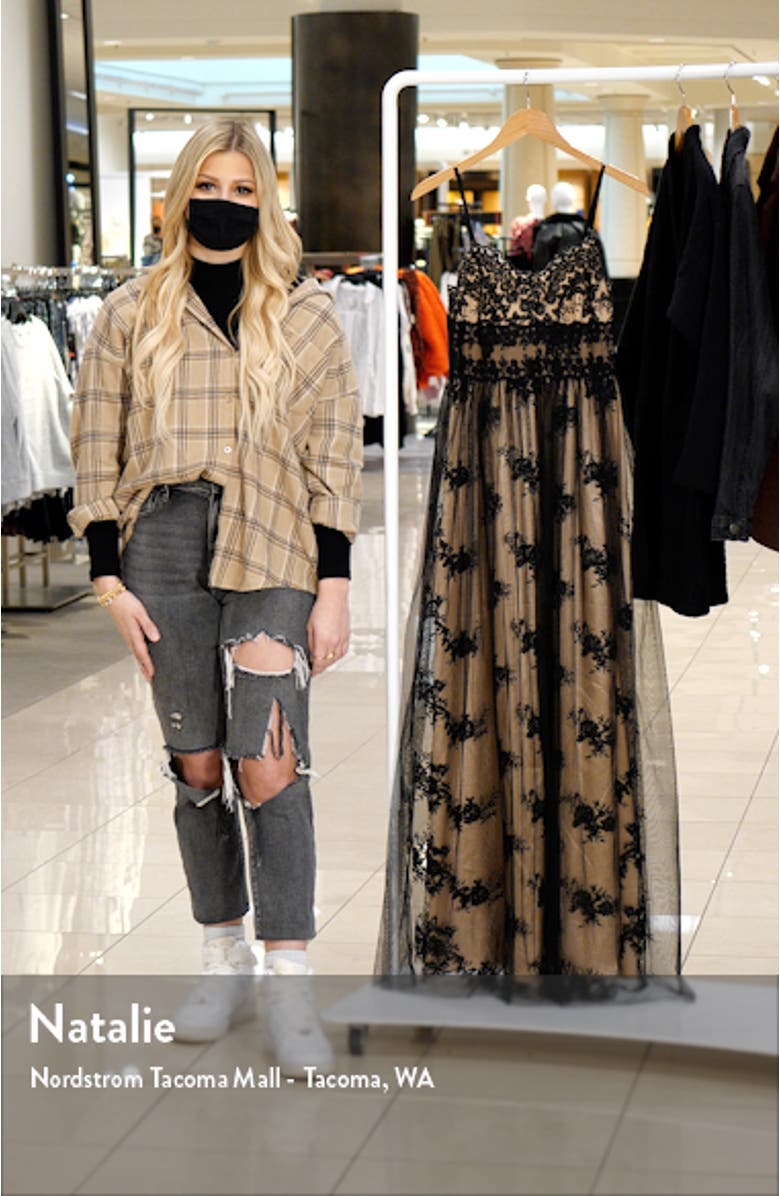 Utter Elegance Embroidered Sleeveless Lace Gown, sales video thumbnail