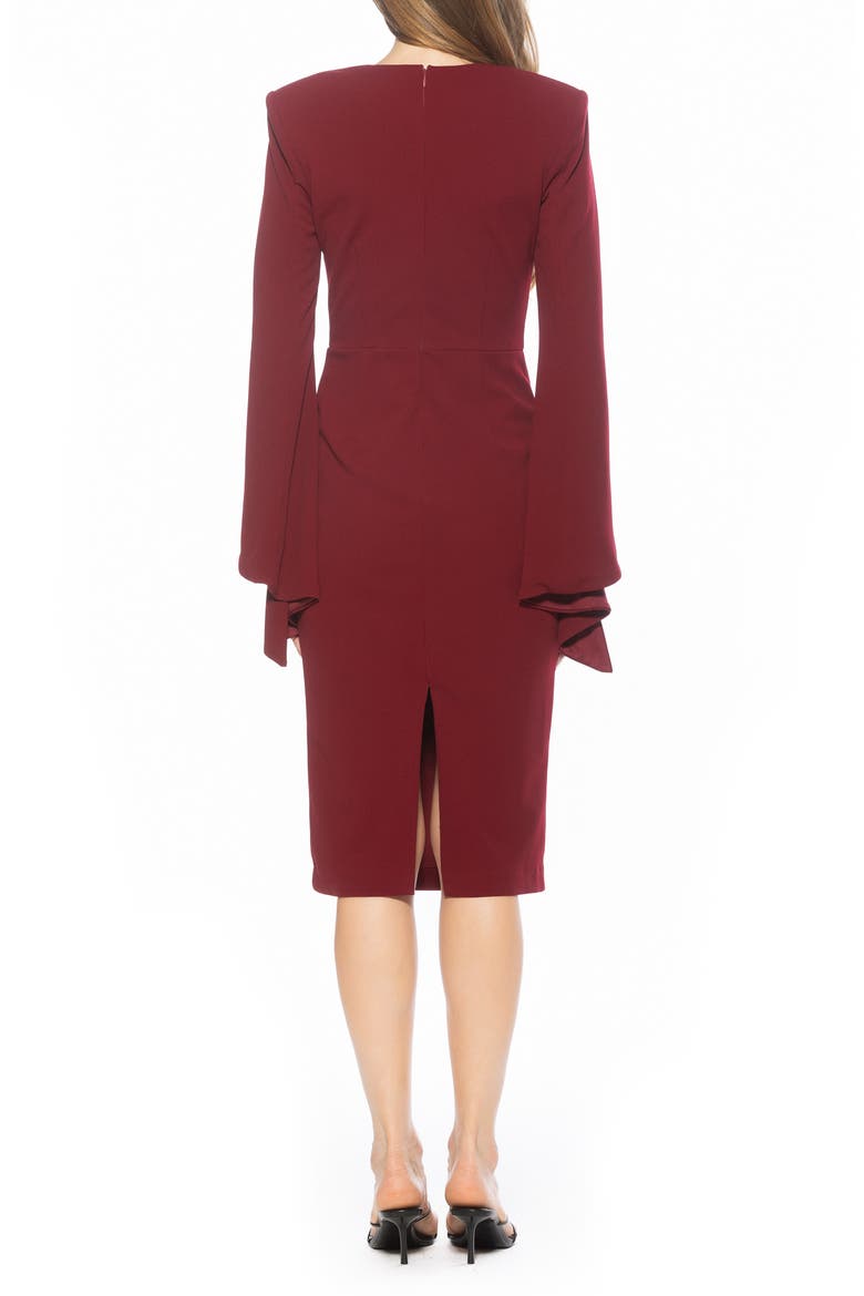 Brooklyn Long Sleeve Sheath Dress, Alternate, color, BURGUNDY