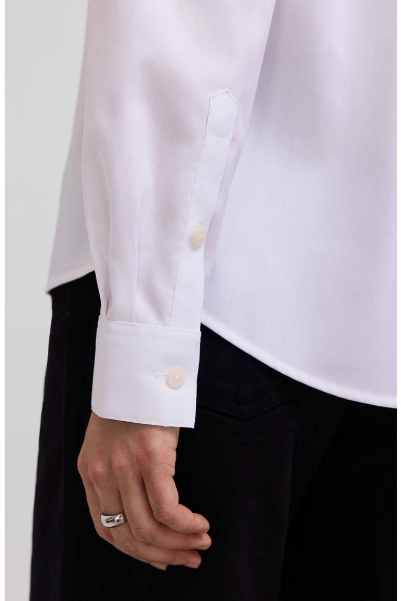 Hampton Floral Embroidered Cotton Blend Button-Up Shirt, Alternate, color, WHITE/ BLACK