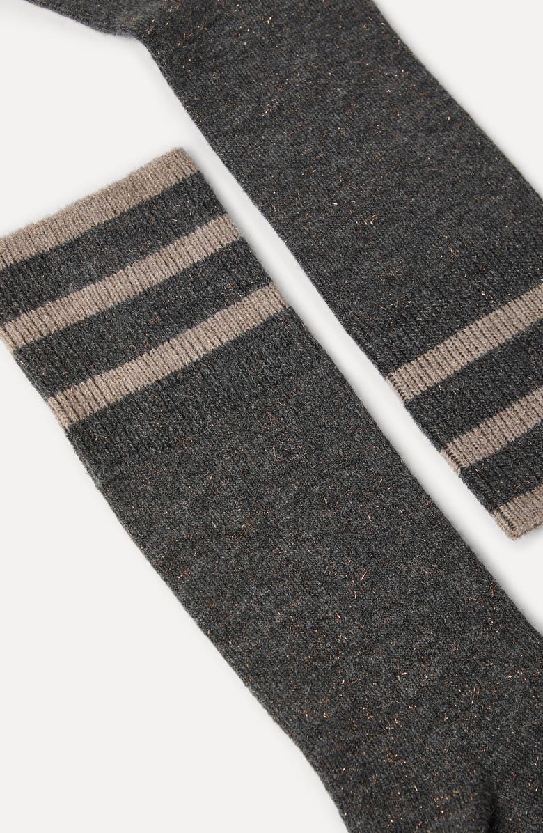 Brunello Cucinelli Sparkling knit socks, Alternate, color, Anthracite