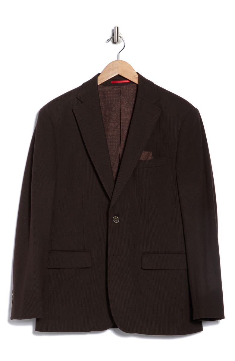 Lucky Brand Rib Knit Blazer, Alternate, color, Brown