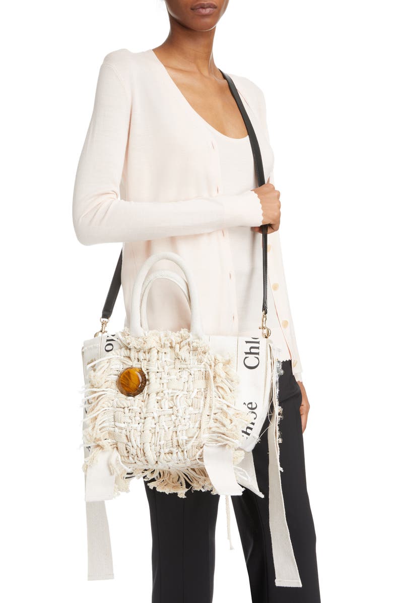 Chloé Medium Woody Woven Patch Tote, Alternate, color,