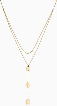 Oradina 14K Yellow Gold Botticelli Drop Necklace