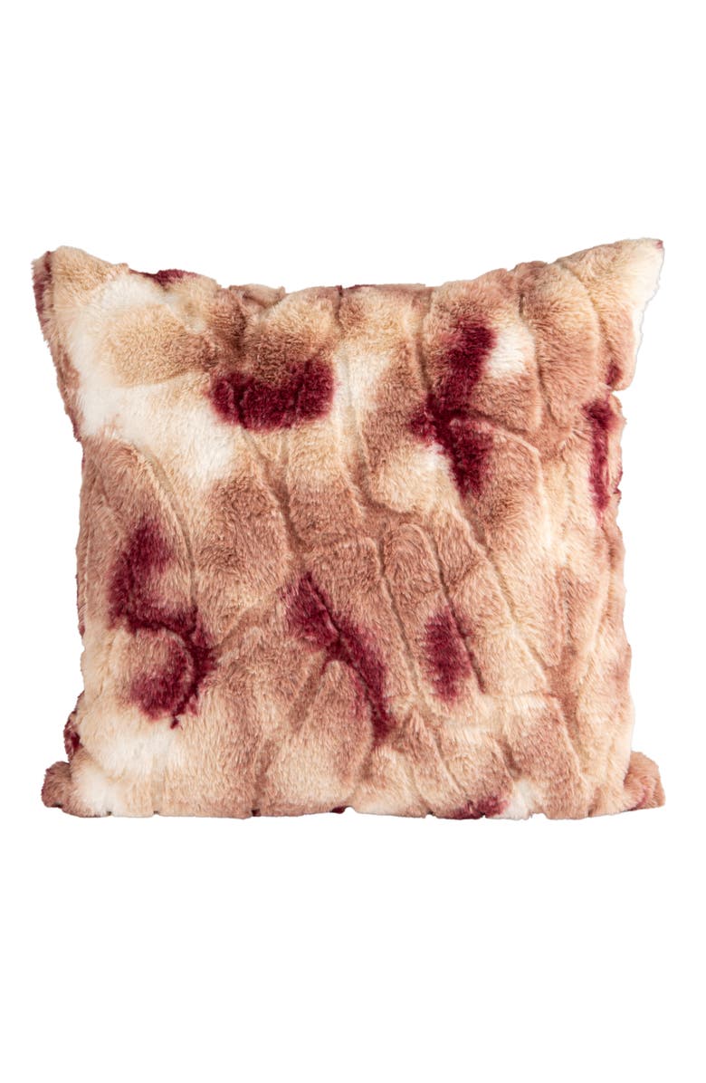 Storied Home Faux Fur Pillow, Main, color, Pink