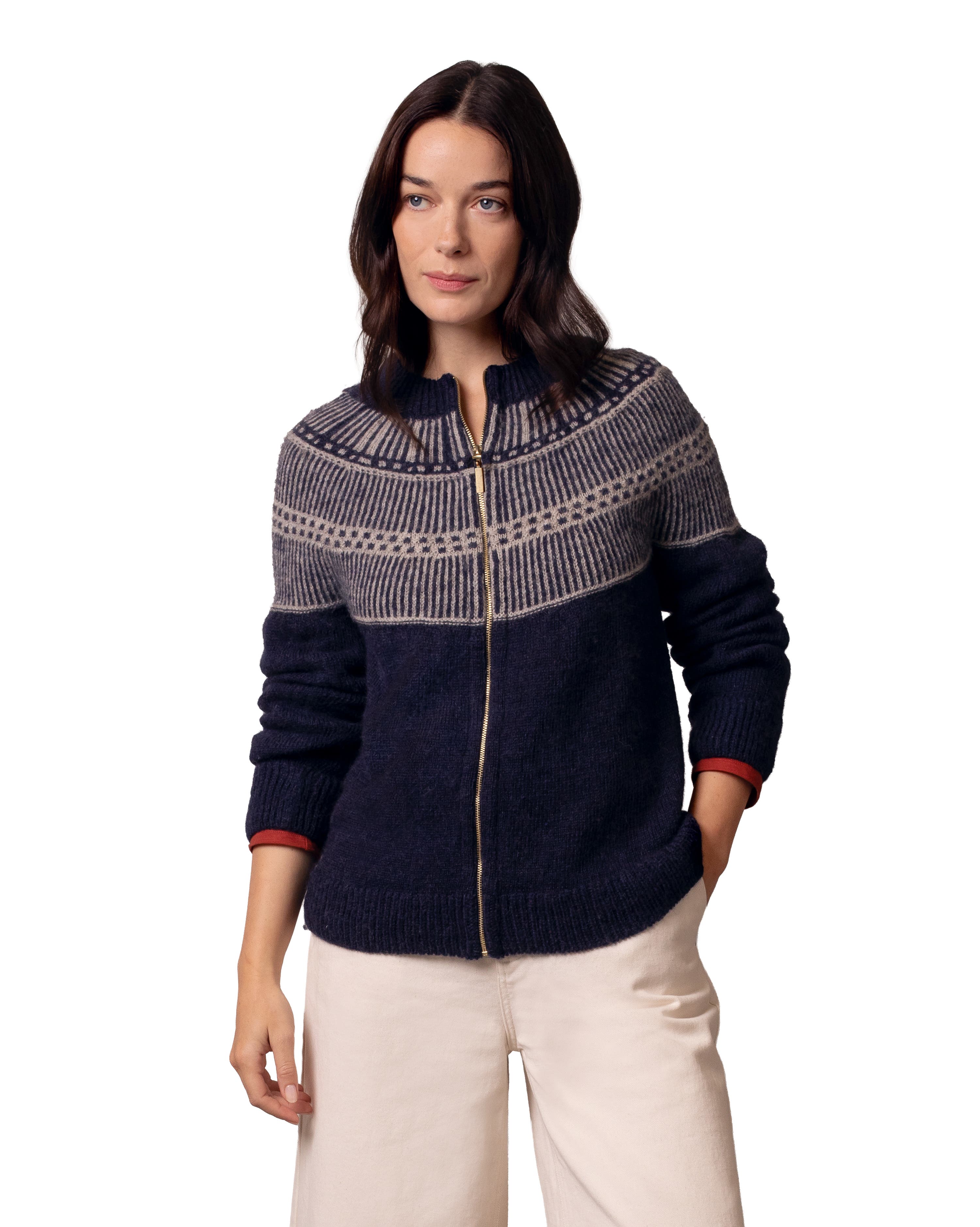 British Wool Yoke Stitch Cardigan - image 2