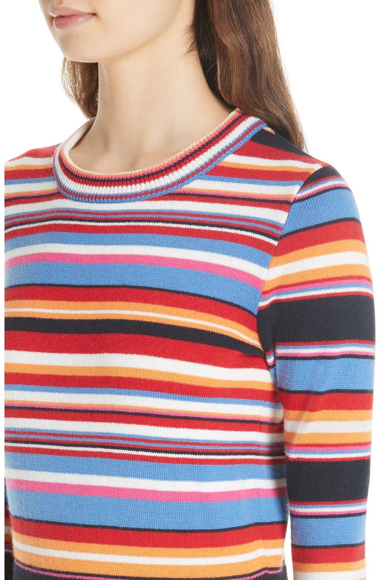 Kit Stripe Scoop Neck Sweater, Alternate, color, TORY NAY