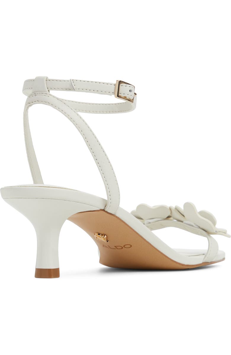 ALDO Daisyrose Ankle Strap Kitten Heel Sandal, Alternate, color, White/ Bone