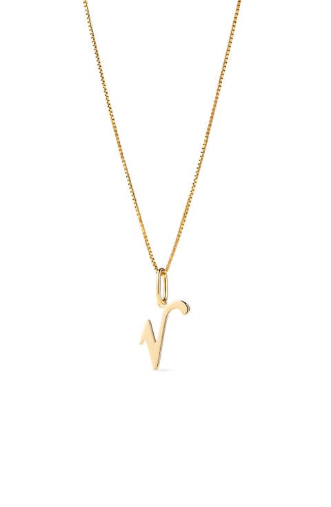 Solid Yellow Gold - Script Letter Necklace