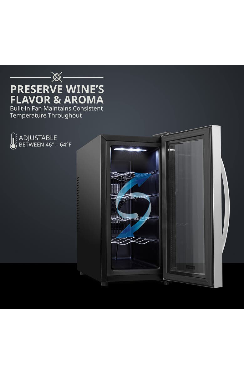 Schmecke 10 Bottle Thermoelectric Wine Cooler, Alternate, color, Stainless Steel