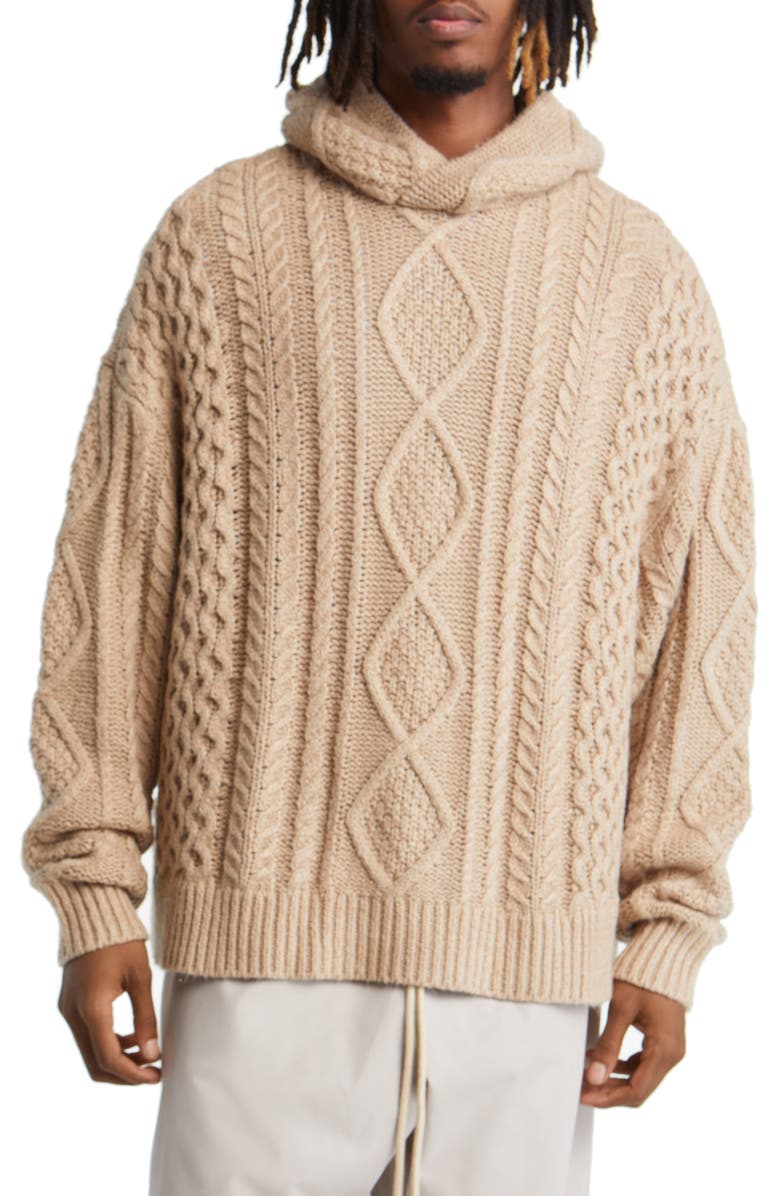 Fear of God Essentials Cable Knit Hoodie, Main, color, 