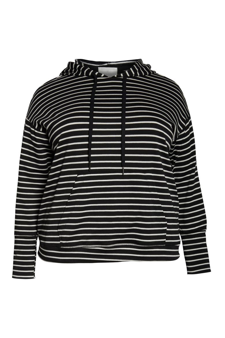 Hoodie Sweatshirt, Alternate, color, BLACK IVORY DANA STRIPE