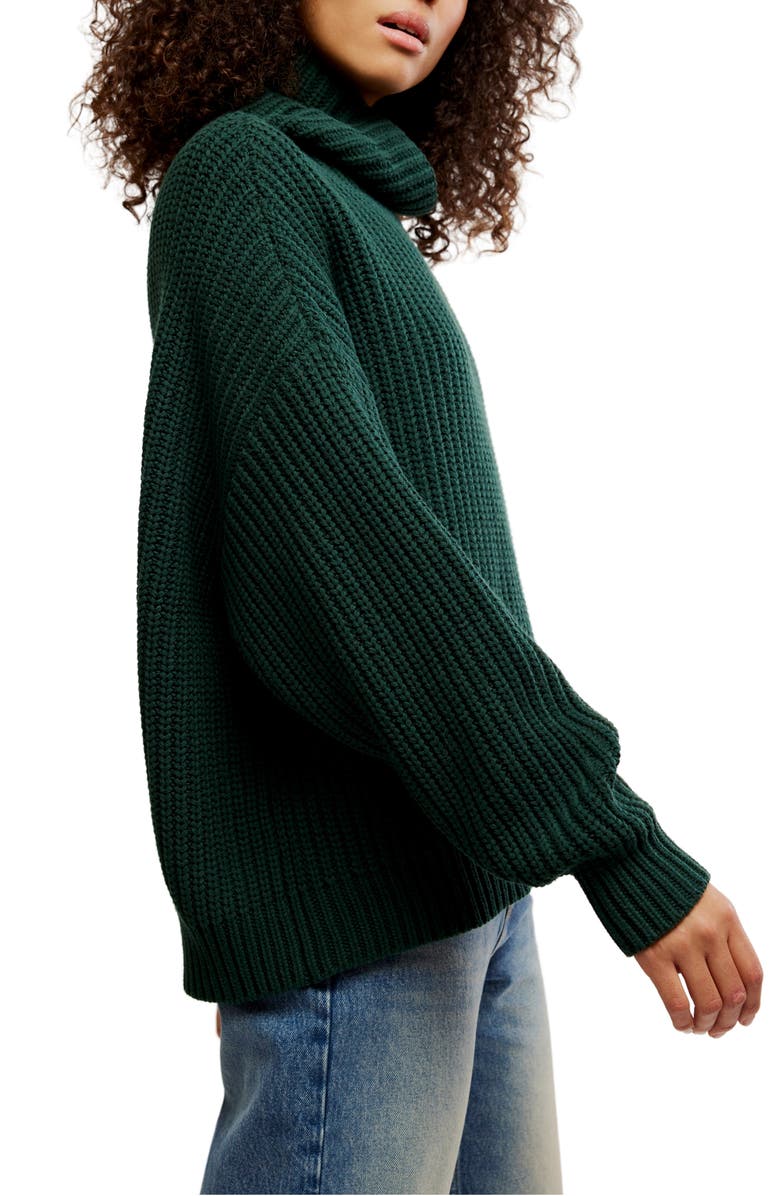 Free People Swim Too Deep Turtleneck Sweater, Alternate, color, Deepest Spruce