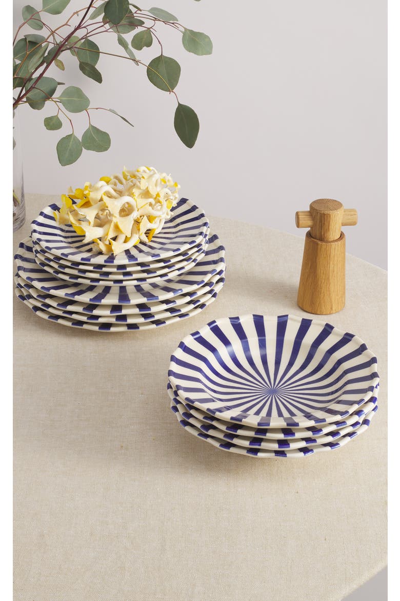 Mafalda 12 Piece Set with Pasta Bowl, Alternate, color, Blue/Cream