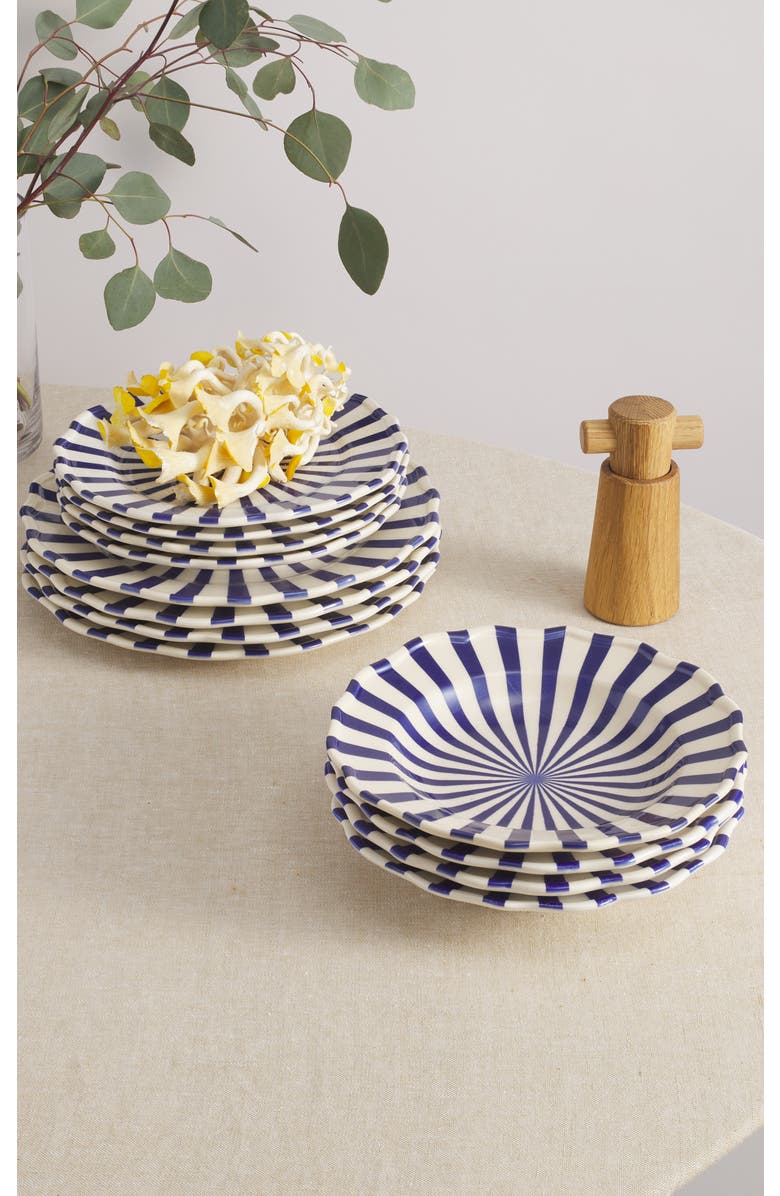 Maison Madison Home Mafalda 12 Piece Set with Pasta Bowl, Alternate, color, Blue/Cream