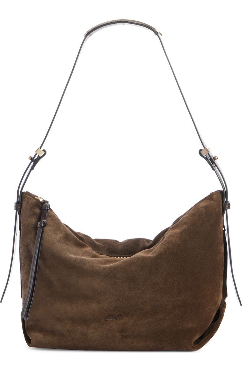 Isabel Marant Leyden Suede Hobo Bag, Main, color,