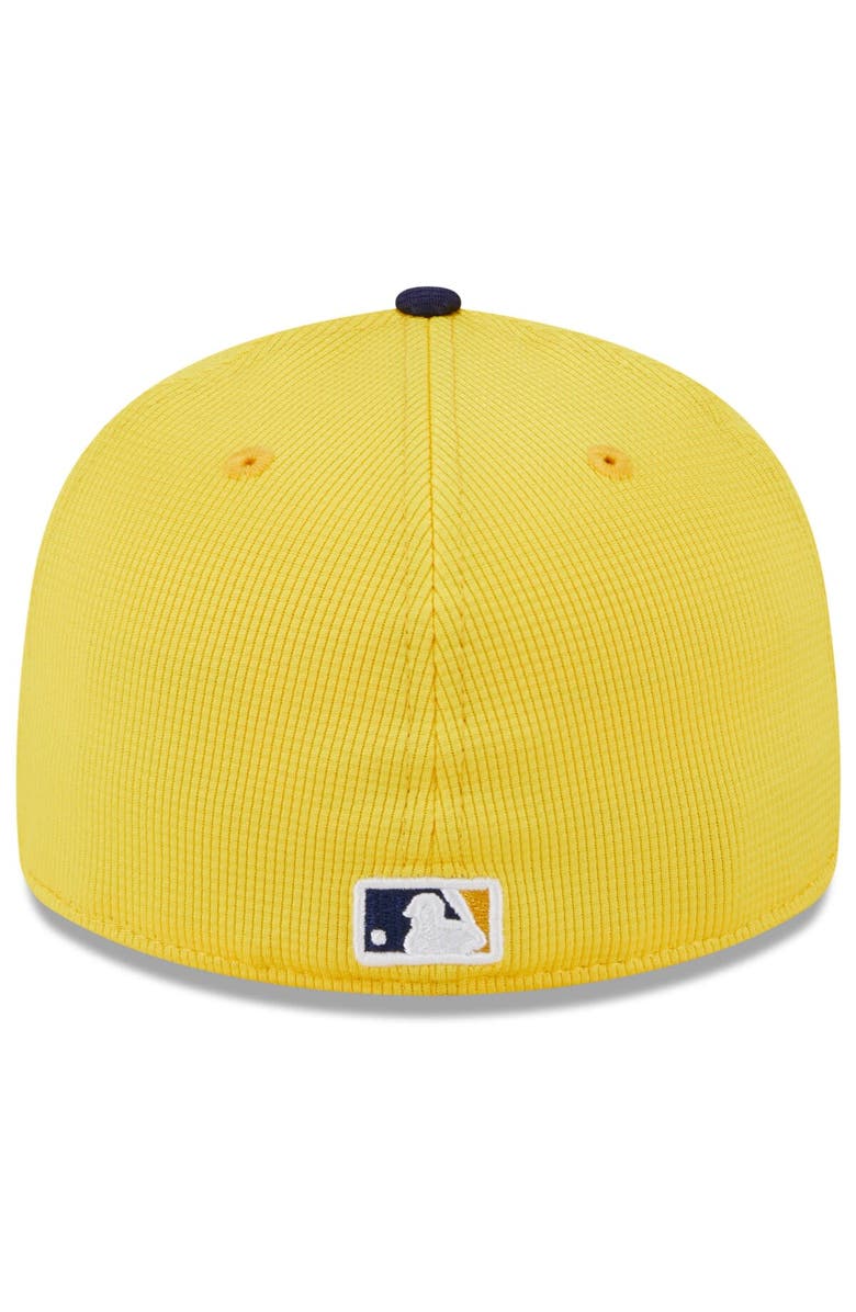 New Era Men's New Era Gold/Navy Milwaukee Brewers 2024 Spring Training Low Profile 59FIFTY Fitted Hat, Alternate, color,