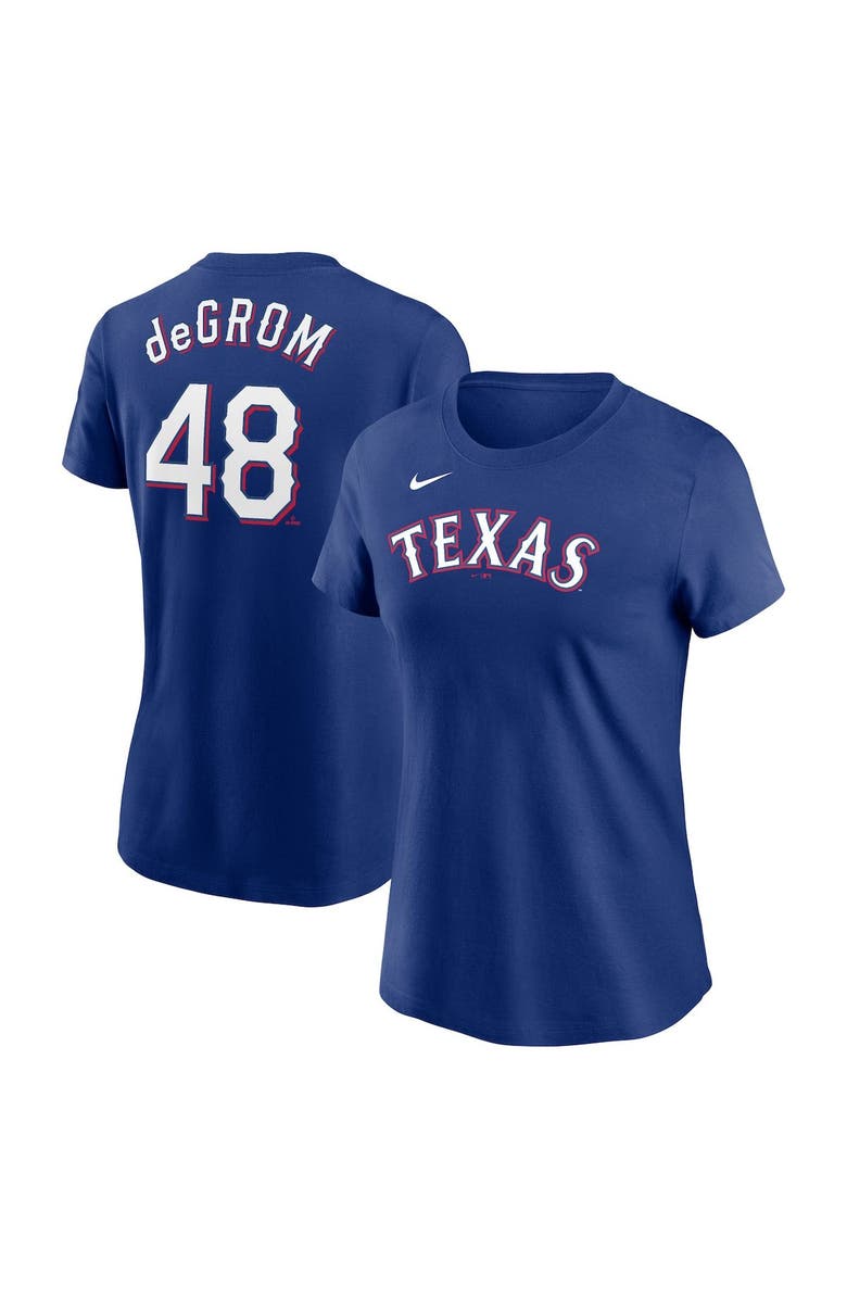 Nike Women's Nike Jacob deGrom Royal Texas Rangers 2023 Name & Number T-Shirt, Main, color, 