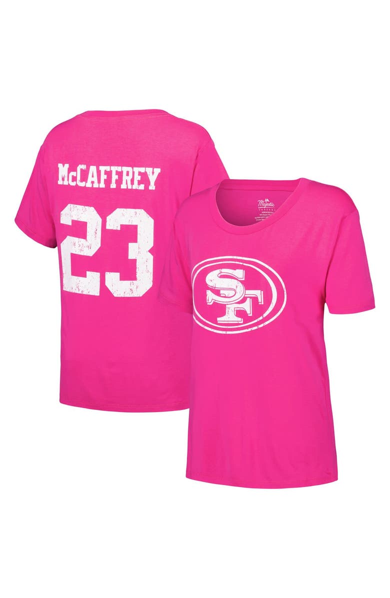 Majestic Threads Women's Majestic Threads Christian McCaffrey Pink San Francisco 49ers Name & Number T-Shirt, Alternate, color, Pink