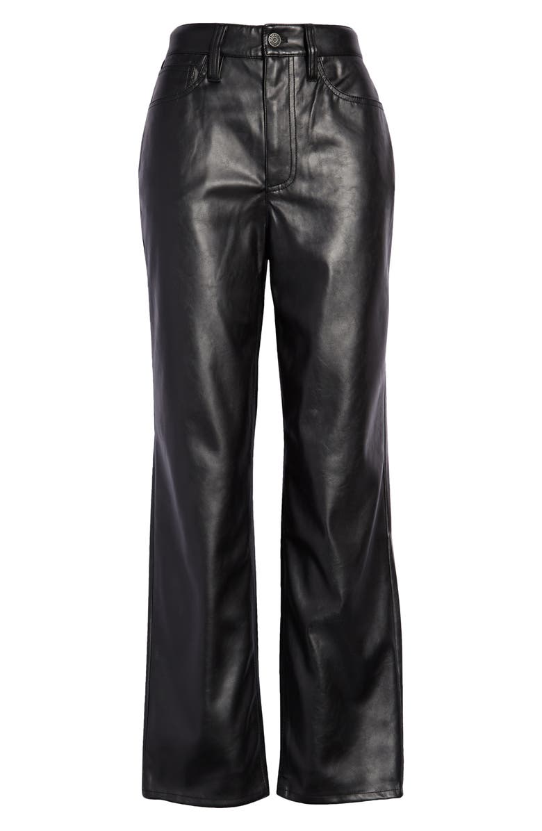 Madewell The Perfect High Waist Straight Leg Faux Leather Pants, Alternate, color,