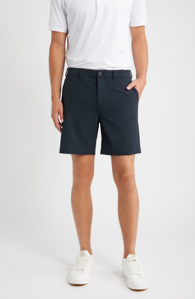 Mizzen+Main Helmsman Flat Front Performance Golf Shorts, Main, color, Black Solid