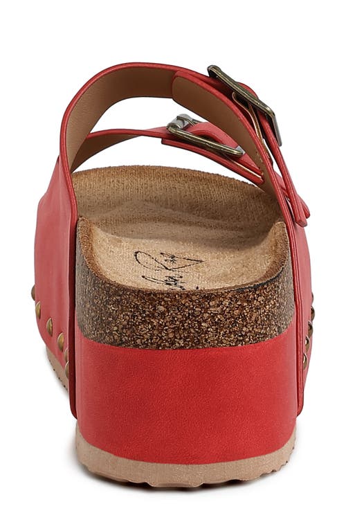 London Rag Impala Stud Platform Sandal In Red