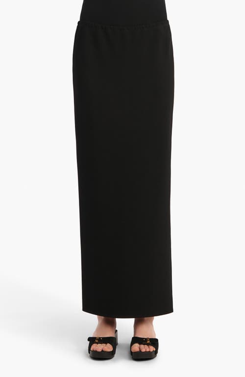 Khaite Lilith Compact Crepe Jersey Maxi Skirt In Black