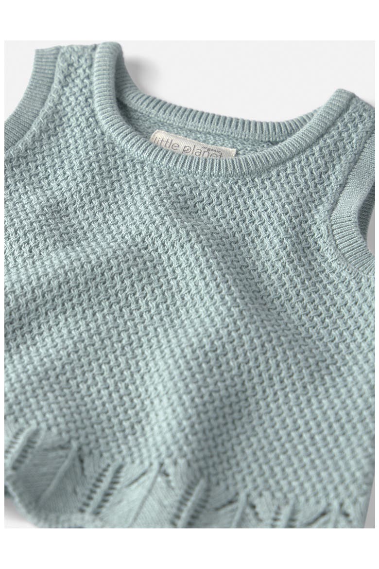 Scalloped Organic Cotton Tank Top & Shorts Set, Alternate, color, GREEN