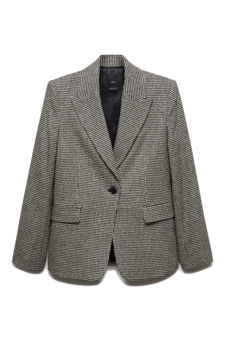 Houndstooth Check Blazer, Alternate, color, BLACK