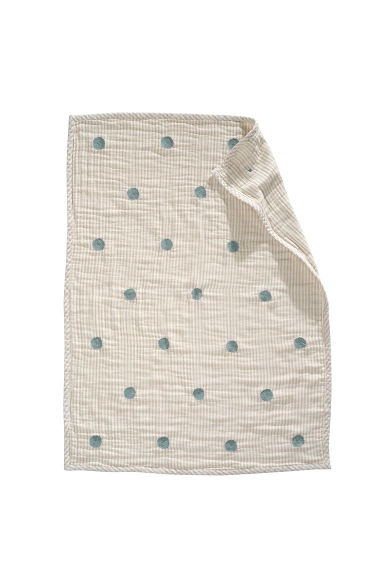 Signature Dot Organic Cotton Muslin Baby/Toddler Crib Coverlet, Alternate, color, Cream
