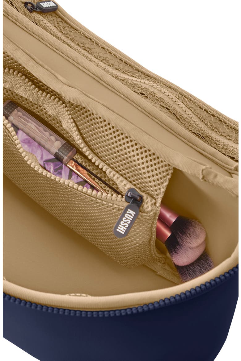 Large Neoprene Train Case, Alternate, color, NAVY/ KHAKI