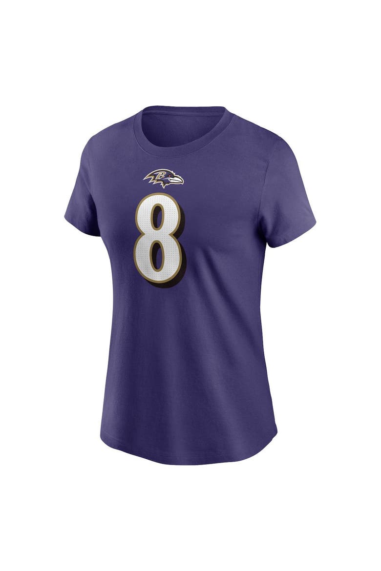 Women's Nike Lamar Jackson Purple Baltimore Ravens Player Name & Number T-Shirt, Alternate, color, Purple