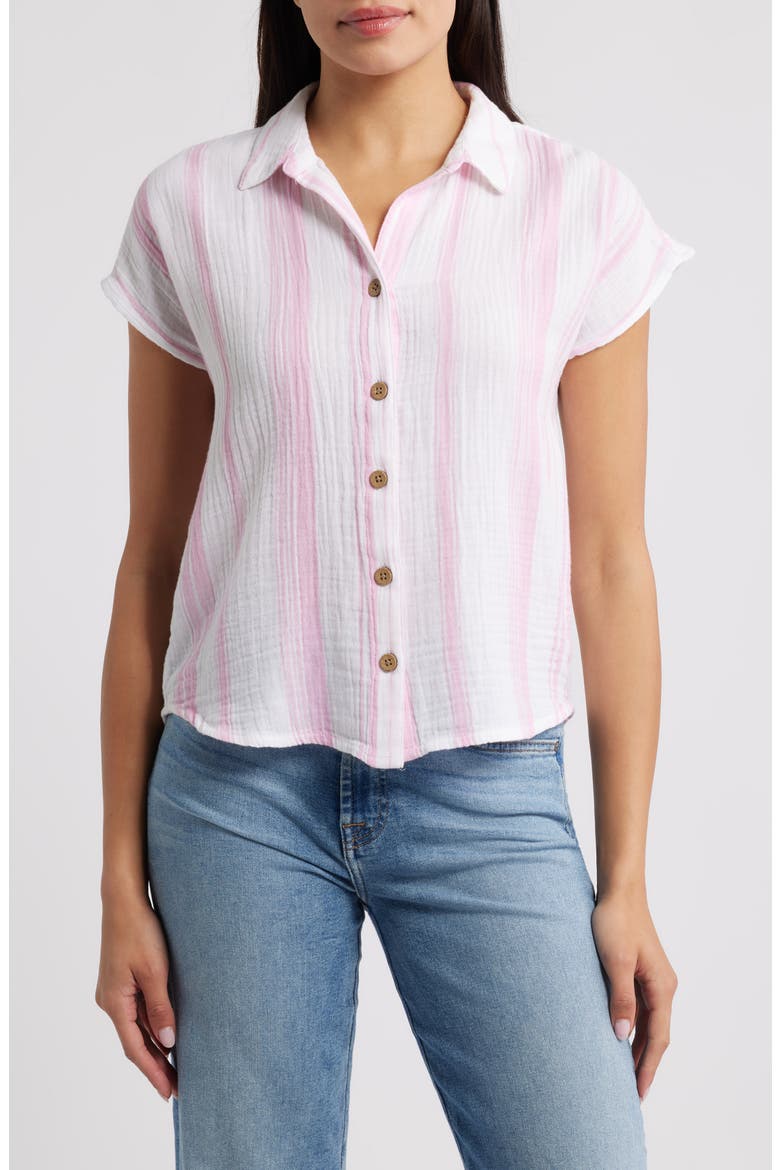 Gem Stripe Shirt, Main, color, CALAMINE