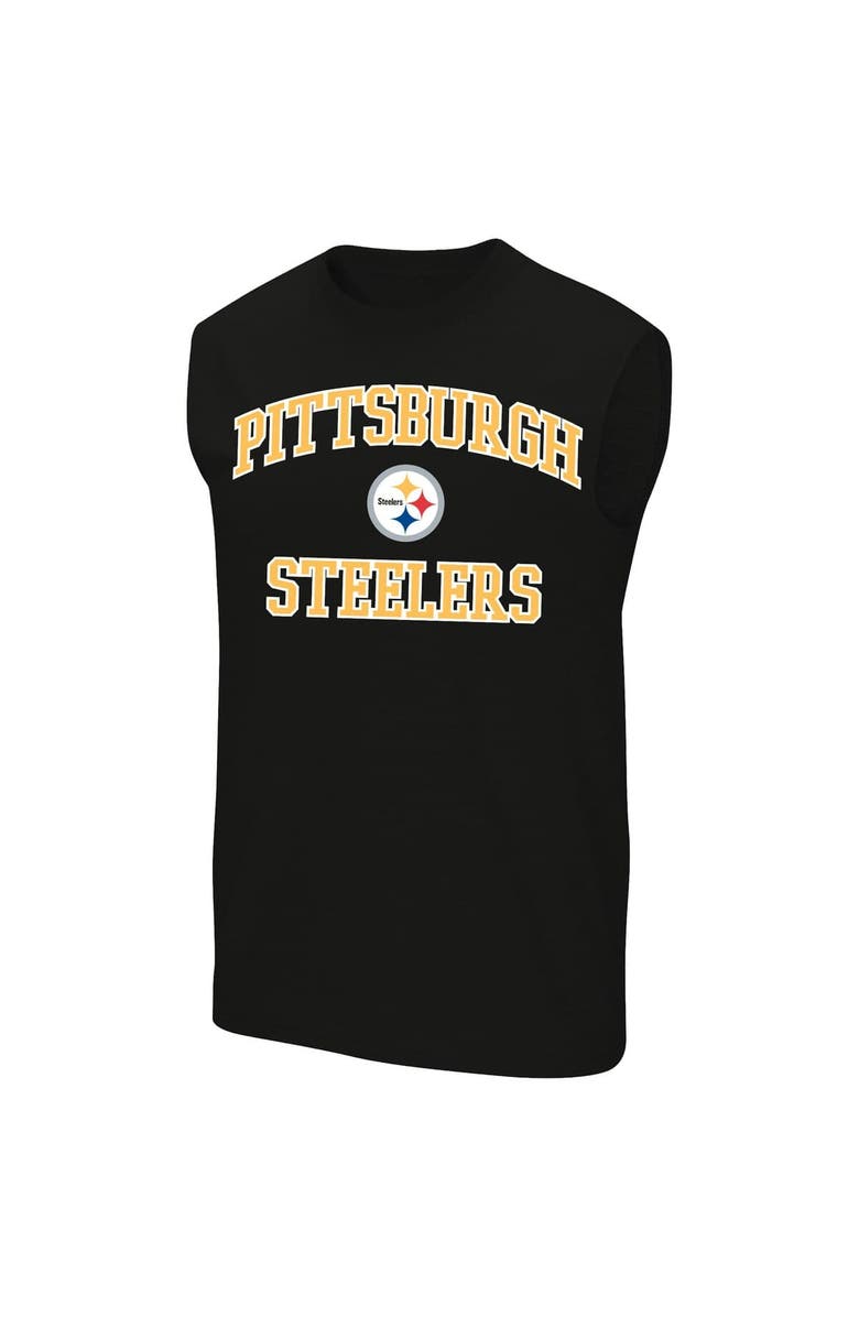 FANATICS Men's Fanatics  Black Pittsburgh Steelers Big & Tall Hart & Soul Muscle Tank Top, Main, color, Black
