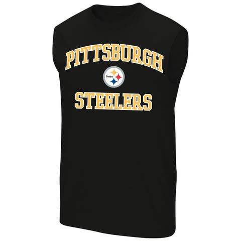 Men's Fanatics  Black Pittsburgh Steelers Big & Tall Hart & Soul Muscle Tank Top