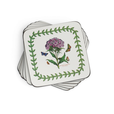 Botanic Garden Set Of 6 Cork Back Coasters, 4"