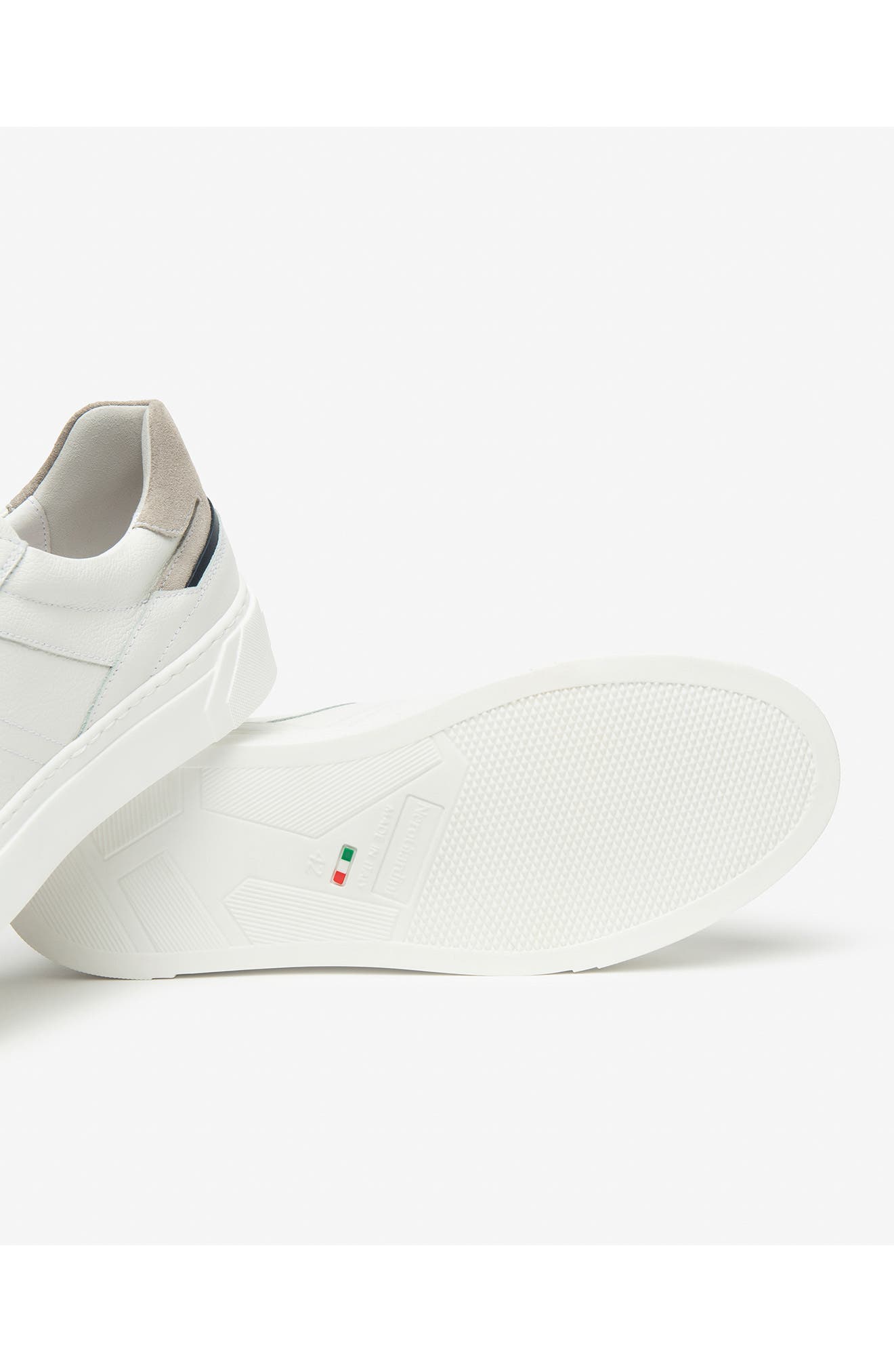 NeroGiardini Low Top Side Zip Sneaker, Alternate, color, White